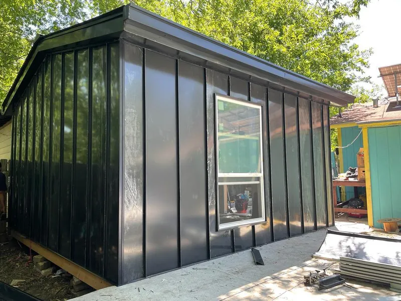 Black standing seam metal wall panels for Metal Roof Installation in West Modesto